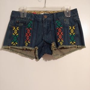 O'neill denim embroidered shorts sz 7